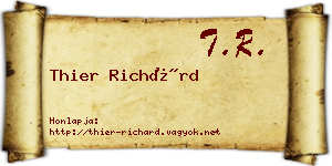 Thier Richárd névjegykártya